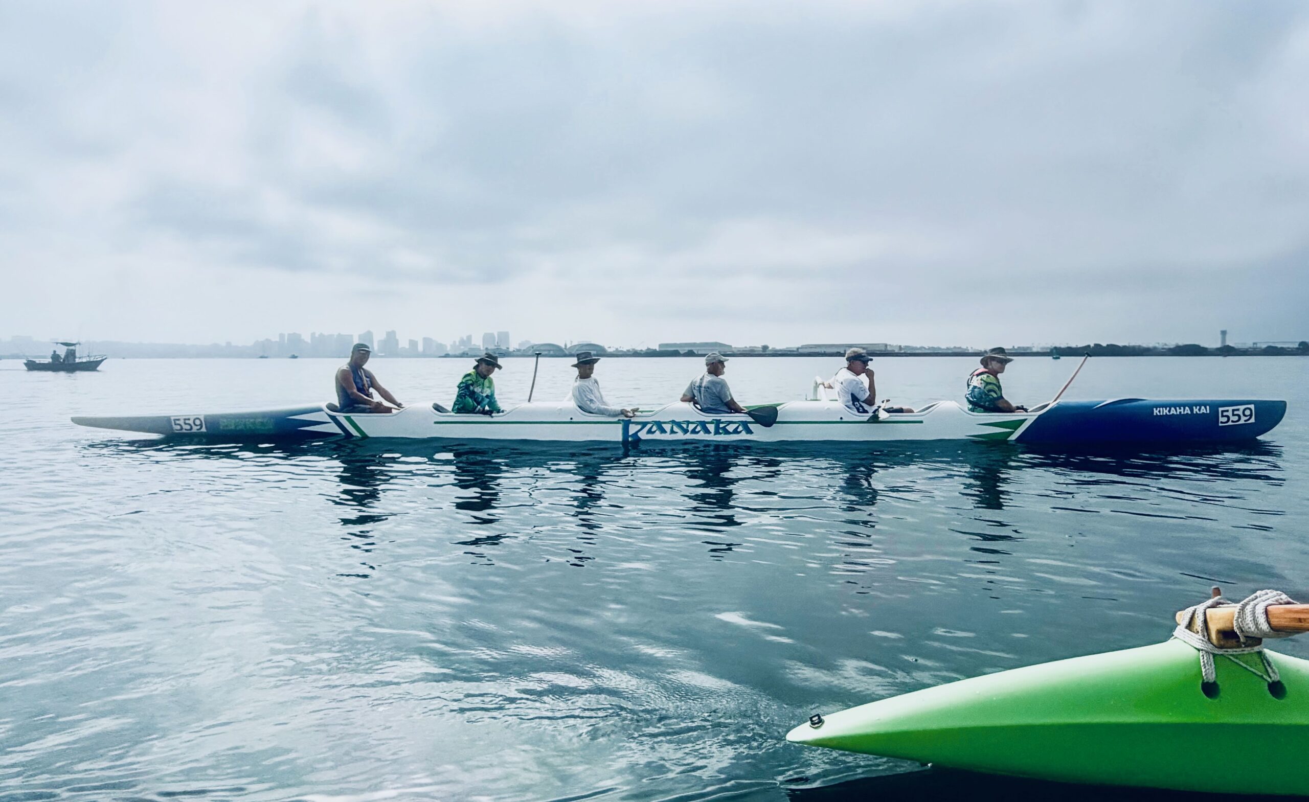 Kanaka outrigger canoe team on San Diego Bay